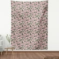 thumbnail image 4 of Ambesonne Floral Fabric by the Yard Upholstery, Wild Tulips Blooming Garden, 10 Yards, Emerald and Dried Rose, 4 of 5