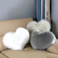 thumbnail image 3 of Cojín largo y mullido de piel sintética con forma de corazón para sofá, dormitorio, decoración, cojín lumbar para el hogar, 3 of 5