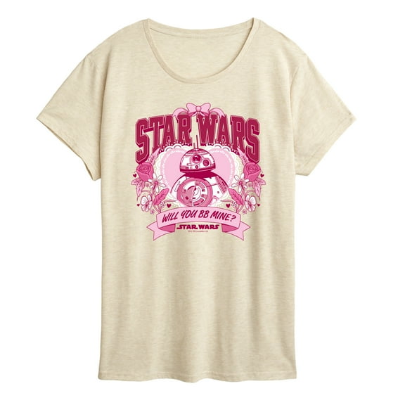 Star Wars - Valentine Bb8 Collegiate - Women's Short Sleeve Graphic T-Shirt