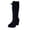 Black, variant on Mid‑Calf Boots For Women Chunky Heel Front Lace Up Wide Calf Knee Boots Solid Color Roman Retro Gothic Cosplay Party Occasions Street Wear Matching