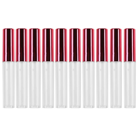 MERRYHAPY 10Pcs Lipstick Tube Plastic Storage Reusable with Convenient Lip Brush and Lid