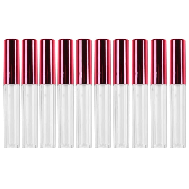 MERRYHAPY 10Ud Tubo De Subpackaging Para Labial Plástico Rojo Reutilizable Con Cepillo
