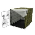 thumbnail image 3 of Mustard Dog Crate Cover, Graphical Designed Retro Vintage Botanical Floral Blossoms Composition, Easy to Use Pet Kennel Cover for Medium Large Dogs, 35" x 23" x 27", Khaki Indigo, by Ambesonne, 3 of 6