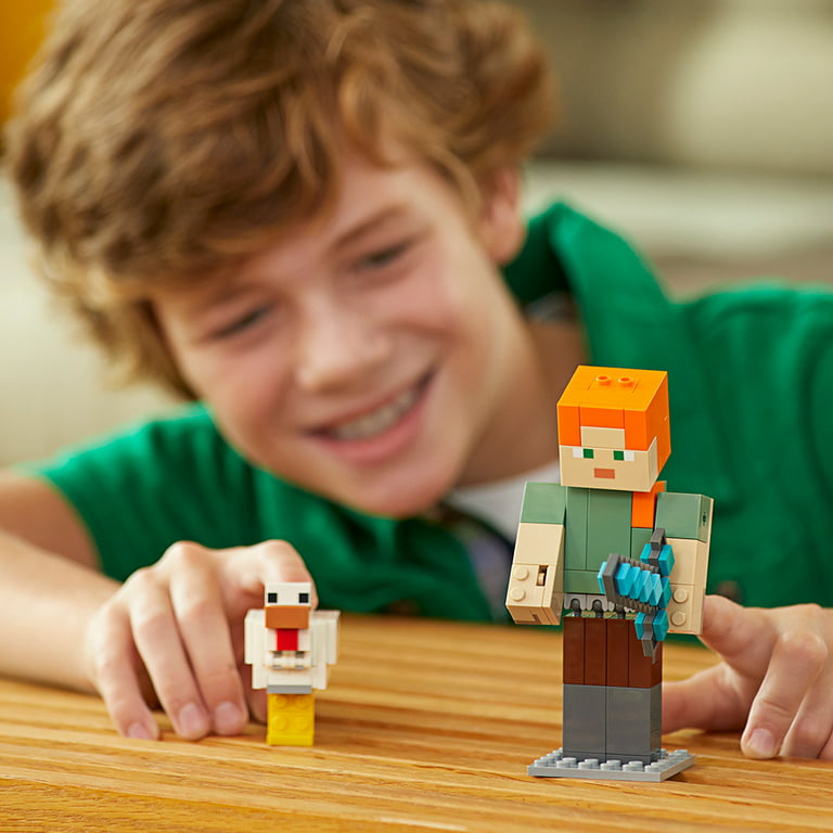 Lego People 3 Mini figure Cube Pixel Window Minecraft Alex Green