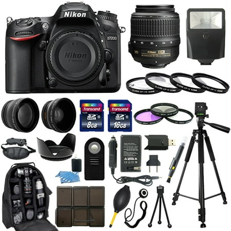 Nikon D7200 DSLR Camera + 18-55mm VR NIKKOR Lens + 30 Piece Accessory