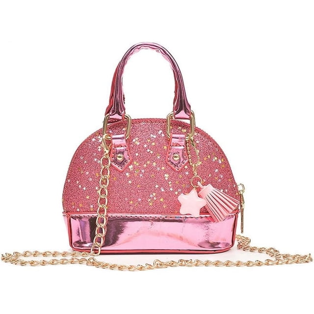 Bolsos de lentejuelas para niñas pequeñas, bolso cruzado de princesa, Mini bolso, regalos para niñas pequeñas, moño de concha de lentejuelas