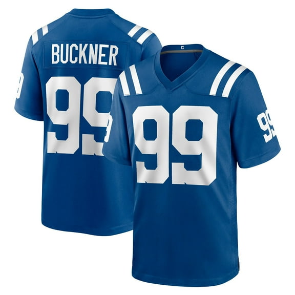 Men's Indianapolis Buckner 99 Royal Sports Player Game Stitched Name Number T-Shirts, Small