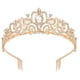 thumbnail image 1 of Didder Tiara de cristal de oro rosa, diadema de princesa, corona elegante con peines para mujeres, niñas, novia, boda, fiesta de cumpleaños, 1 of 4