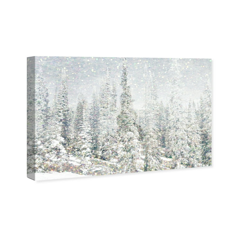 Winter Christmas Washi Tape Snowing White Trees on Grey Snow
