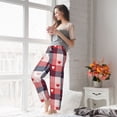 thumbnail image 5 of Salouo Heart Plaid Print Women's Pajama Pants Casual Loose Sweatpants PJs Flowy Pants Drawstring Palazzo for Women Wide Leg Pants Lounge Pajama -XX-Large, 5 of 8