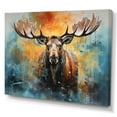 thumbnail image 2 of Designart "Colorful Moose Majestic composition II" Animals Wall Art Living Room, 2 of 5