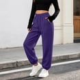 thumbnail image 2 of XUNKUSGA Women's Baggy Sweatpants Casual High Elastic Waist Cinch Bottom Sweat Pants Soft Comfy Solid Color Joggers Athletic Pants with Pockets and Drawstring L, 2 of 10