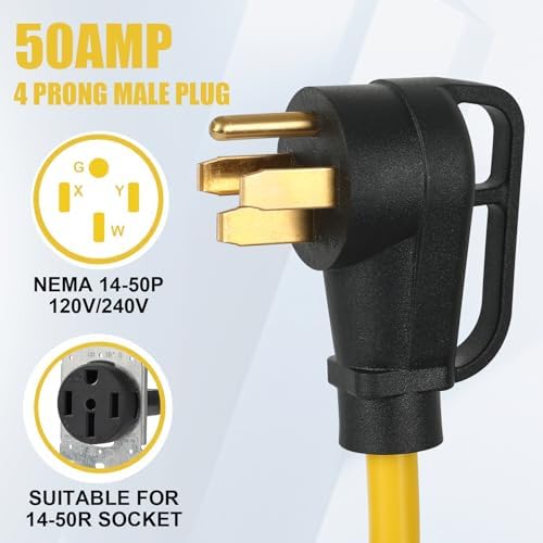 NEMA 14-50P to 10-30R Dryer Adapter, 50 Amp 4 Prong 14-50 Male Generator Plug to 3 Prong 10-30 Female Dryer Receptacle Dryer Power Cord, for RV EV Generator Welder Dryer$$Tools & Hardware Other
