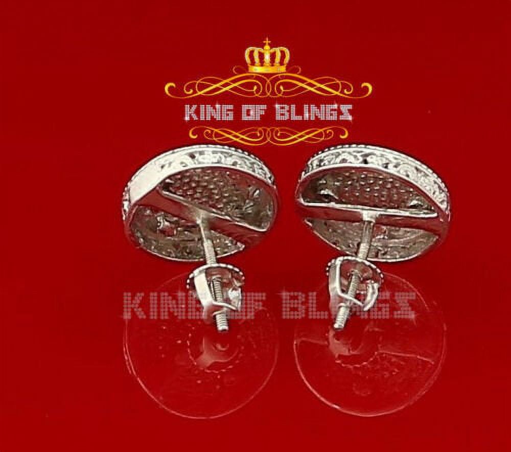 King of Bling's 925 Sterling Silver White Hip Hop 0.33ct Diamond Men's/ Women's Stud Earrings