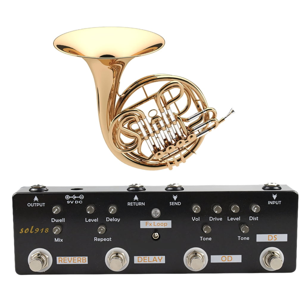 Black Small Guitar Signals Buffer with Low Noise Circuit Metal Texture for Long Cable Runs and Multiple Pedal Setups