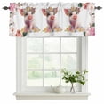 thumbnail image 2 of 2 Pack Valances for Windows, Spring Floral Pig Window Valances for Living Room/Bedroom/Bathroom, Elegant Pink Botanical Light Filtering Kitchen Curtain Valance Window Treatment 42"W x12" L, 2 of 9