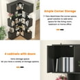 thumbnail image 4 of Semoic 6-Tier Corner Bookcase, 71" Tall L-Shape Corner Bookshelf with 4 Storage Cabinets, Modern Display Storage Shelf for Living Room, Narrow, Black, 4 of 8