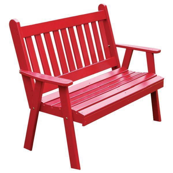 Yellow Pine Traditional English Garden Bench - Walmart.com - Walmart.com