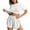White, variant on Women's Soft Short Sleeve Top & Shorts Set, Loose Fit Sleepwear, Cozy Matching Sets For Women White Size S