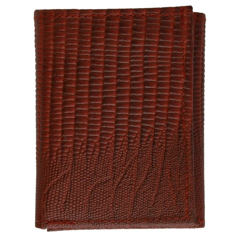 Men Brown Print Genuine Leather Wallet