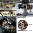 thumbnail image 5 of Jeiento Brown Cow Print 14 PCS Car Seat Cover Full Set with Steering Wheel Cover Seat Belt Covers Trash Can Rear View Mirror Cover Center Console Cover Cup Coasters Handbrake Cover Set, 5 of 7