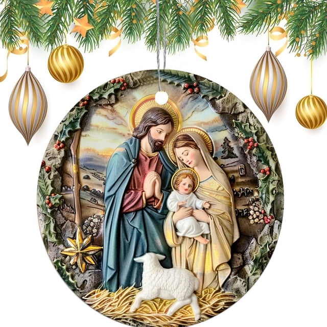 Christmas Stereo Vision Nativity Blessing Pendant Nativity Acrylic Car Pendant