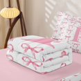thumbnail image 5 of Manfei Pink Bowtie Zipper Twin Comforter Sets with Fitted Sheet and 2 Pillowcases,Initial Alphabet R Zipper Bedding Set,Pink Reversible,4-Piece, 5 of 7