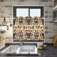 thumbnail image 4 of Yayeee Kitchen Curtains Tier Pair Light Filtering 27"x36" Rod Pocket Short Cafe Window Panel, Red Geometric, 4 of 7