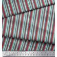 thumbnail image 3 of Soimoi Tissu Crêpe polyester Bleu à Rayures Verticales Colorées pour Couture, Largeur 52 Pouces, 3 of 3