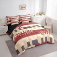 thumbnail image 4 of Feelyou Teens Vintage Abstract Twin Bedding Sets 7-Piece, Fashion Polkadots Stripes Bedding Comforter Set, Bruch Artwork Reversible Sheet Sets, Luxury Bedroom Decor, 4 of 9