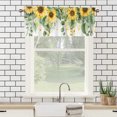 thumbnail image 3 of Cortinas opacas con diseño de girasoles de granja, con hojas verdes de girasoles de acuarela, con aislamiento térmico, para cocina, para ventanas pequeñas, dormitorio, 54 x 18 pulgadas (1 unidad), 3 of 5