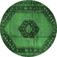 thumbnail image 1 of Ahgly Company Indoor Round Medallion Emerald Green Traditional Area Rugs, 4' Round, 1 of 4