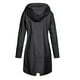 thumbnail image 3 of Chaqueta impermeable para mujer, gabardina impermeable con capucha para invierno, para senderismo y acampada. Negro, 3 of 4
