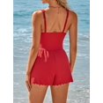 thumbnail image 4 of Asoul Swim Rompers for Womens Tummy Control V Neck Swimsuits with Shorts One Piece Modest Bathing Suits Full Coverage 2026, 4 of 8