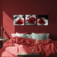 thumbnail image 5 of Canvas Print 3 Pcs Black and White Red Rose Canvas Art Painting Red Wall Art Decorations Flower Picture on Canvas for Home Decor Stretched and Framed 3 Panels Ready to Hang 12"x12", 5 of 6