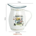 thumbnail image 4 of Enamel Pitcher 1.2 Qt, Vintage White Enamelware Water Pitcher Serving Beverage,Tea,Milk,Coffee,Decorative Flower Pitcher Vase for Kitchen Countertop Living Room Tabletop Decor, 4 of 9