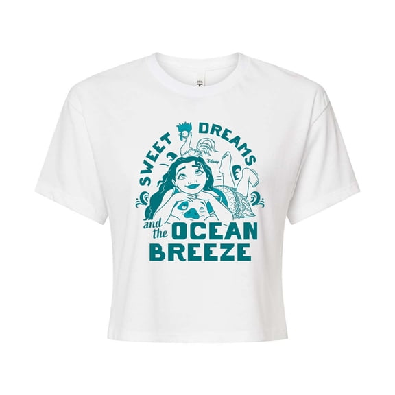 Moana - Sweet Dreams Ocean Breeze - Juniors Cropped Graphic T-Shirt
