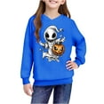 thumbnail image 4 of nerohusy Halloween Sweatshirts for Kids Girl Ghost Pumpkin Sweater Cute Spooky Coffee Graphic Pullover Shirts Pullover Warm Top Blue,9 Years, 4 of 9
