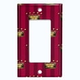 thumbnail image 5 of Metal Light Switch Plate Cover Elegant Yellow Crown Striped Burgundy Damask DAM086, 5 of 13