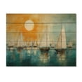 thumbnail image 3 of Designart "Boat modern Coastline I" Boat Print on Natural Pine Wood, 3 of 5