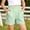 Green, variant on Girls Plaid Shorts, Ruffle Hem Elastic Waist Summer Relaxed Fit Casual Shorts Black Size 11-12 T