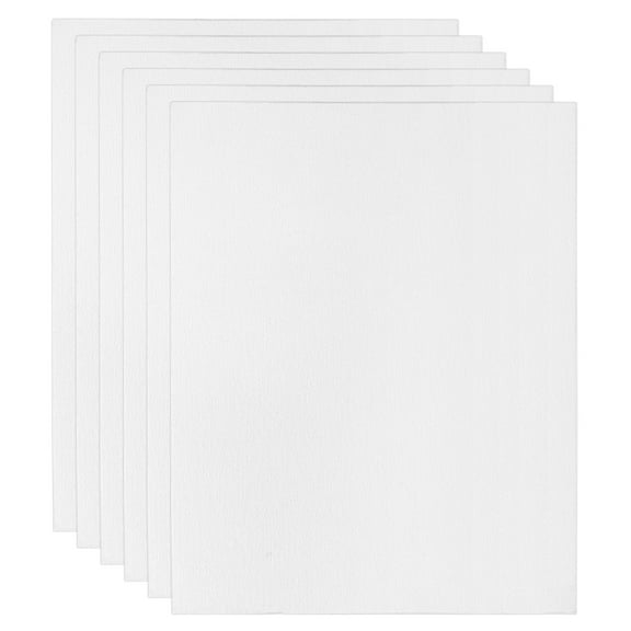 11x14" Canvas Boards for Painting, 6 Pack 100% Cotton Square Triple Primed Stretched Blank Art Canvas Panel Bulk Thin for Acrylic, Oil, Tempera Paints, White