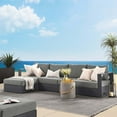 thumbnail image 2 of Modular Lounge Sectional Sofa Set, Grey Gray, Aluminum Metal, Outdoor Patio Balcony Cafe Bistro Garden Hospitality Restaurant, Modern Contemporary HB36639, 2 of 8