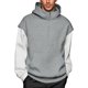 thumbnail image 2 of RKSTN Hoodies for Men Oversized Splicing Fake Two Pieces Pullover Hooded Sweatshirts Top Men's Casual Solid Color Mock Neck Loose Fits Comfy Workout Sport Long Sleeve Hoodie Fall Winter Clothes, 2 of 8