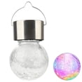 thumbnail image 3 of Solar LED Cracked Glass Ball Hanging Light, Solar Garden Light, Garden Colorful Decorative Light - Colorful Color Changing, 3 of 8