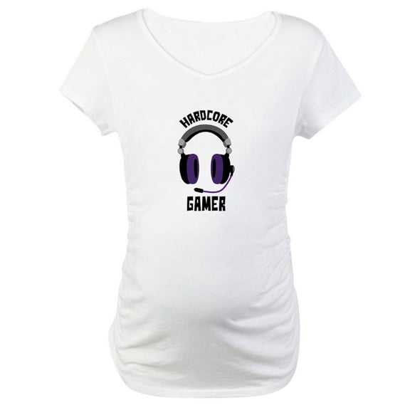 CafePress - Hardcore Gamer Maternity T Shirt - Cotton Maternity T-shirt, Cute & Funny Pregnancy Tee
