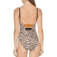 thumbnail image 4 of DKNY WILD THINGS SOFT WHITE Animal Strappy Plunge One-Piece Swimsuit, US 18, 4 of 4