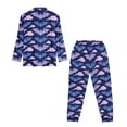 thumbnail image 5 of DISNIMO Bat Print 2 Pack Pajama Sets for Women Long Sleeve Top and Long Pants Casual Fashion Sleepwear Button Down Nightwear Pj Sets, (Available in Plus Size), 5 of 6