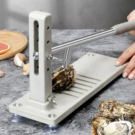 

Miumaeov Oyster Shucker Stainless Steel Food Shucker Tool Set Clam Opener Tool with 2 Knife Adjustable Shucking Machine for Restaurant Family Buffet