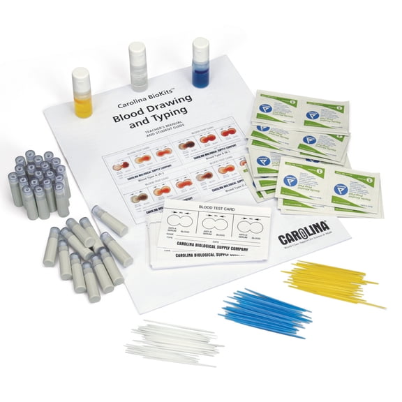 Blood Typing Biokit, For Class Of 30 Students, Instructions Included